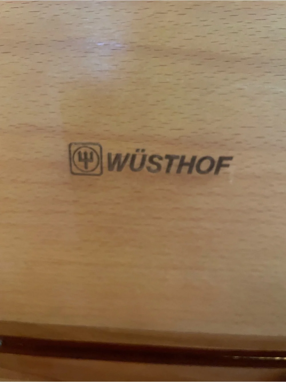 Wusthof Wooden Knife Storage Box in Natural Wood and Dark Red